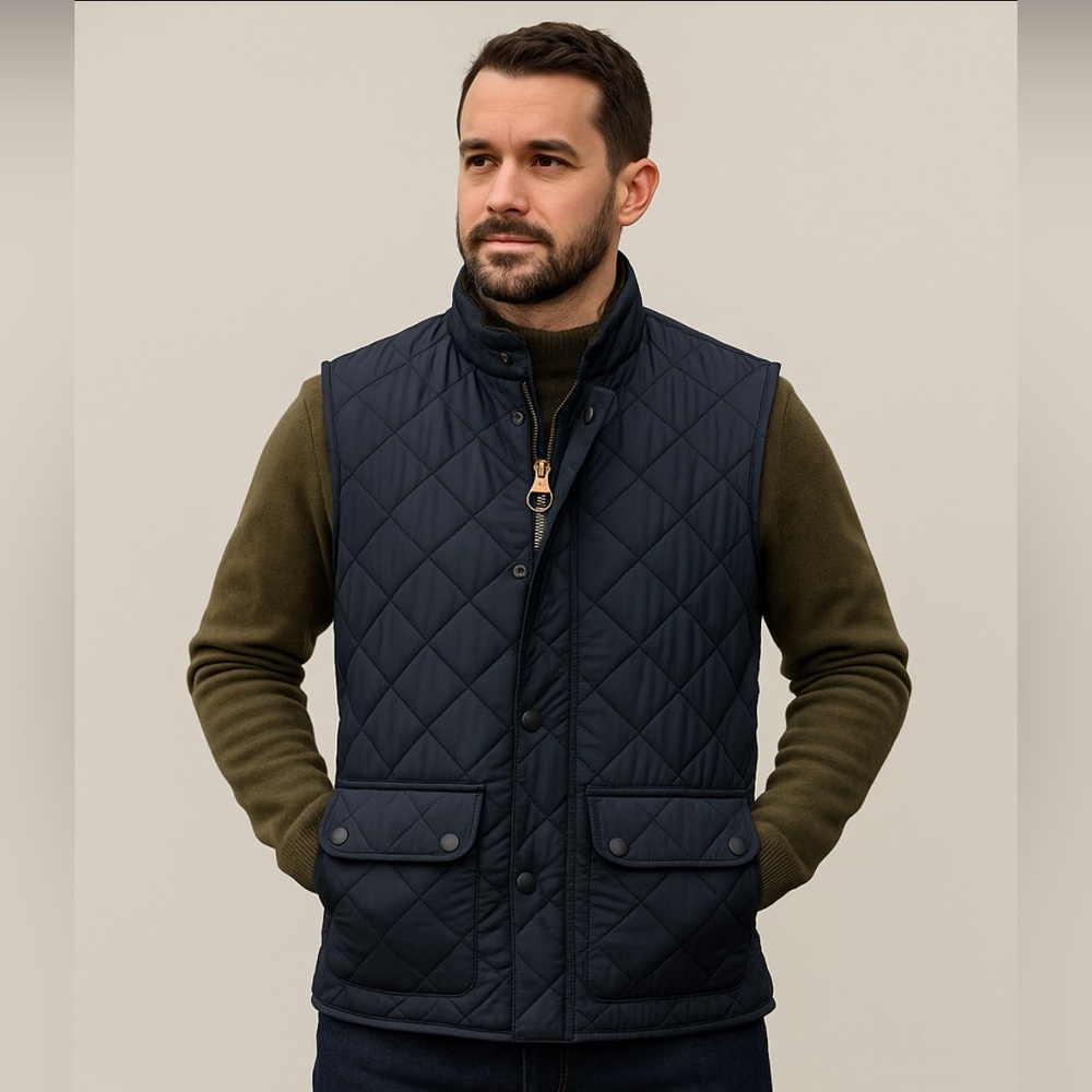 Barbour Lowerdale Quilted Vest Men’s Size M Navy – Classic Country Outdoor Gilet